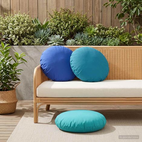 vidaXL Cushion Cover 2 pcs HEERLEN Light Blue 脴 60 cm Polyester (1/5)