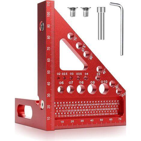 noir CJauge d'angle pour joints d'onglet 3D, jauge d'angle de précision pour le travail du bois, outil de mesure de haute précision pour un marquage précis (1/5)