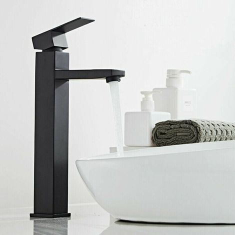 Black Basin Faucet High Top Bathroom Faucet Bathroom Sink Single Handle Mixer Tap (1/5)