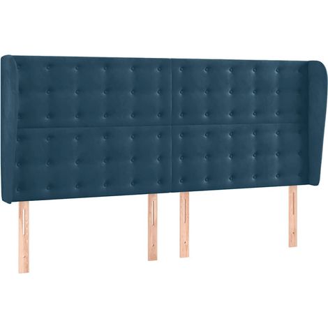 Maison Exclusive - Cabecero con orejas de terciopelo azul oscuro (1/5)
