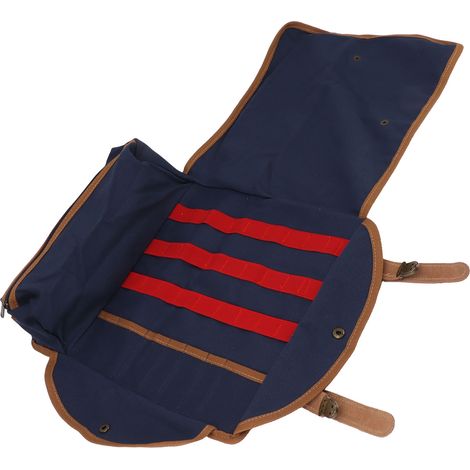 Sac de barman multifonctionnel en toile, portable et de grande capacité, avec bandoulière pour une utilisation en extérieur (bleu). (1/5)
