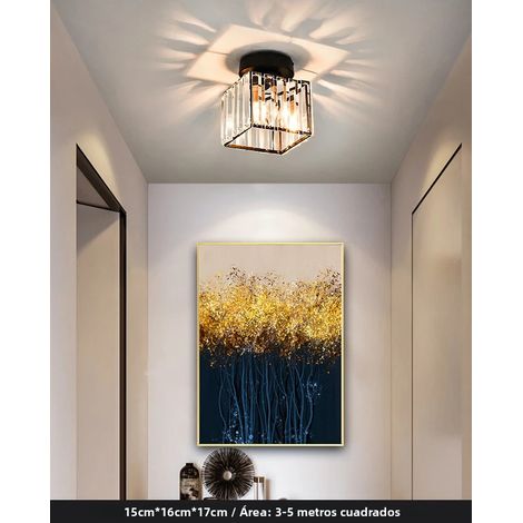 Lustre en cristal nordique moderne (carré noir), style minimaliste (1/5)
