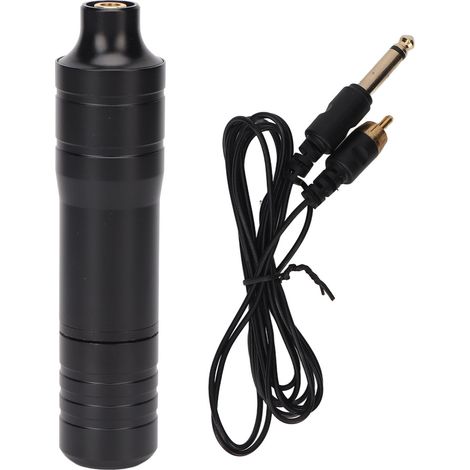 Machine de Tatouage Rotative Sans Fil Professionnelle - Stylo Tatoueur avec Connecteur RCA et Cordon à Clip Noir (1/5)