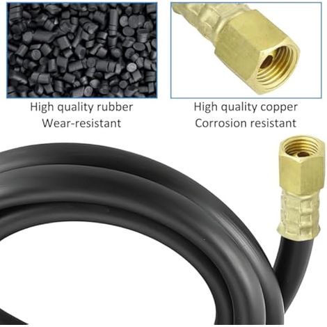 Argon Tuyau de gaz inerte Azote comprimé Tuyau, adaptateur régulateur pour TIG MIG MAG postes de soudage Écrou-raccord 1/4" (2 m) Pistolet de soudage Tuyau de raccordement Pièces de rechange