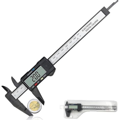 Pied à Coulisse Digital 150 mm / 6 Pouces – Écran LCD, Mesures Externes, Internes, Profondeur et Pas, Haute Précision (1/5)