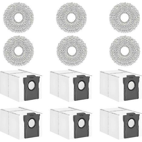 Dust Bags and Serpillière Pads de remplacement pour Mova P50 Ultra / P10 Pro Ultra / P10 Ultra Self – Empty Station Aspirateur