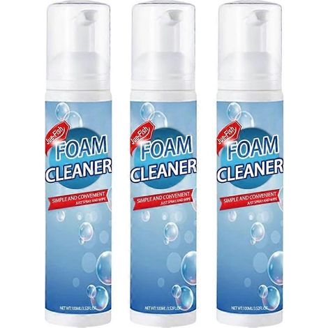 Lot de 3 flacons de 100 ml de mousse nettoyante concentrée pour huiles tenaces, idéale pour les hottes de cuisine et dissolvant les taches d'huile. (1/4)