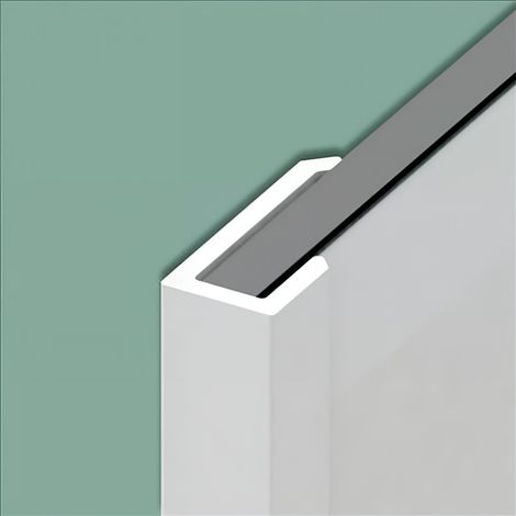 2x profilés en U argent brillant pour extrémités adaptés aux panneaux Kinewall Design de H de 250 cm