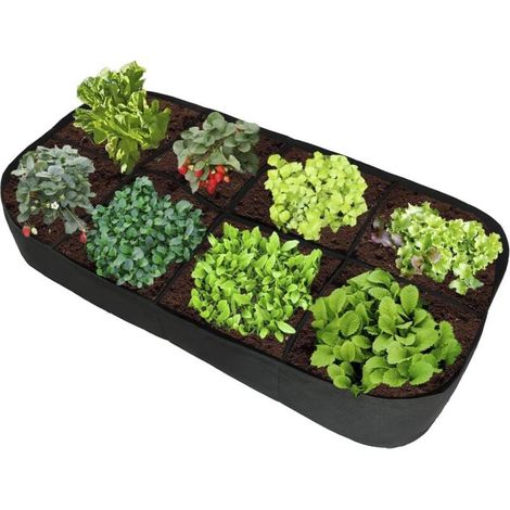 Lot De 8 Bacs De Plantation Surélevés En Tissu, 30 Cm De Haut, Rectangulaires 180 Cm De Longeur × 90cm De Largeur, Sac De Plantation En Tissu Respirant Pour Légumes, Herbes Et Fleurs (1/5)