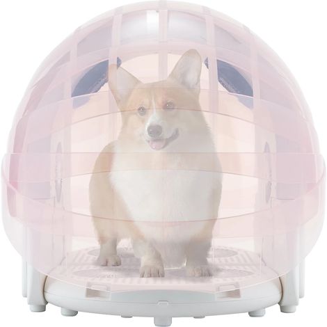 Caja secadora para mascotas, 600 W de potencia, 8 ventiladores, temperatura ajustable, secado a 360°, diseño plegable. (1/5)