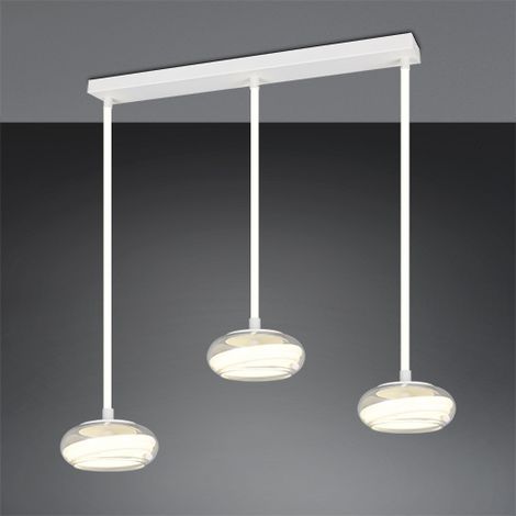 Lampe pendante à 3 lumières Tarsia Blanc - 337810331