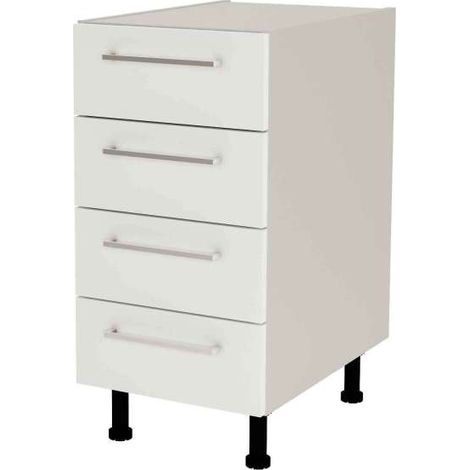 Mueble de cocina con cajones en gris cream y blanco mate. 85 cm(alto)40 cm(ancho)60 cm(largo) (1/4)