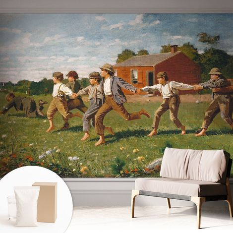 Fototapete - Tapete Vliestapete mit Kleber - Wandtapete Moderne Wandbild Schlafzimmer Wohnzimmer Fröhliches Spiel 312x219 cm