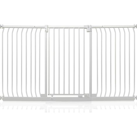 Safetots Extra Tall Elite Safety Gate, 197cm - 206cm, Matt White, Extra Tall 96.8cm in Height, Pressure Fit Stair Gate