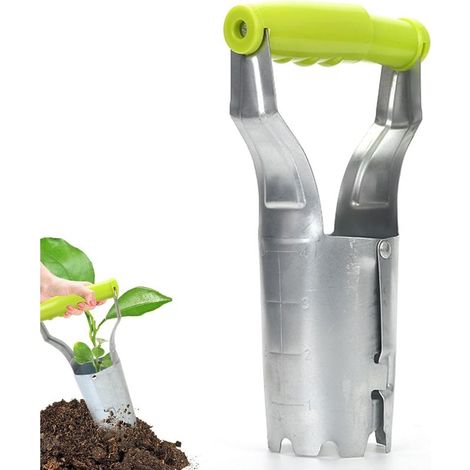 Planteur de bulbes pratique avec déclenchement automatique et échelle de profondeur Aide à la plantation pour bulbes de fleurs Perforateur pour plantation de bois et plante d'oignon (1/5)