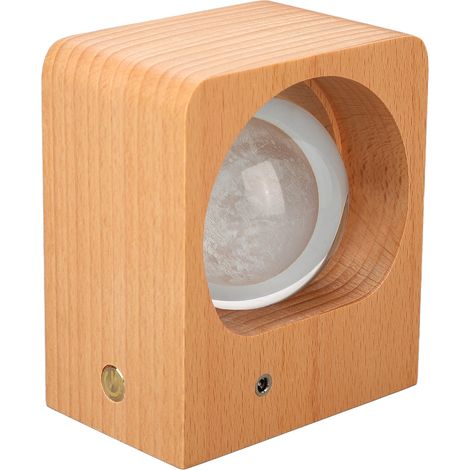 Boule lumineuse lunaire en bois DIY, gravure personnalisée, décoration rétro de chambre, veilleuse avec batterie intégrée. (1/5)