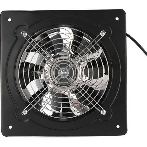 Ventilateur d'extraction de cuisine mural silencieux de 25 cm (9,8 pouces) en acier au carbone, 2800 tr/min, 80 W, 7 pales, pour salle de bain, garage et prise américaine 110 V. (1/5)