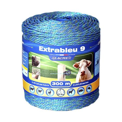 Fil de clôture extrableu 9 conducteurs Lacmé - X Longueur 500 m