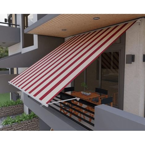 TENDA DA SOLE A CADUTA BALCONE SENZA CASSONE 3x2,5 MT BEIGE/BORDEAUX BRACCI 4900
