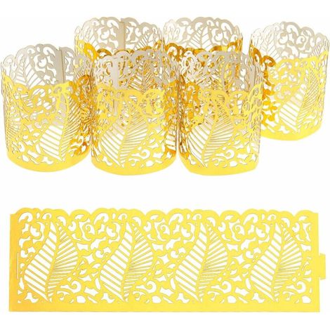 Lot de 100 photophores LED en papier creux pour bougies chauffe-plat - Pour centres de table (1/5)