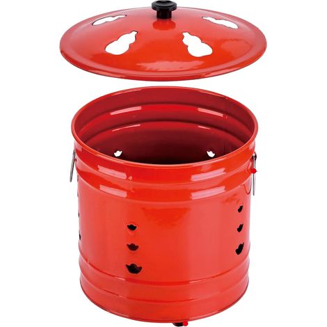 Tragbare Feuerstelle – Metallbehälter mit sicherem Deckel für Feuer im Freien  Robuster Stahl mit kompaktem Design, ideal für Camping-, Strand-, Garten- oder Survival-Aktivitäten. Deckel (1/5)