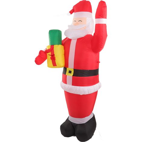 Aufblasbarer Weihnachtsmann mit Geschenktüte, LED-Beleuchtung, aufblasbar, geeignet für Garten und Terrasse, EU-Spannung 220-240 V (1/5)