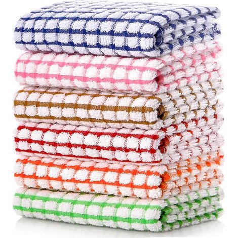Dish Towel - 40 X 63 Cm - 100% Cotton - Kitchen Dishcloth for Drying and Cleaning - 6 Pieces