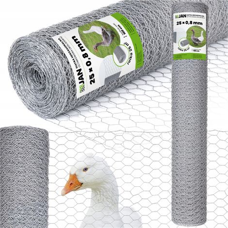 Filet d'élevage galvanisé pour volières Izola, cages 25 x 0,8 mm, hauteur 100 cm, surface 25 m²