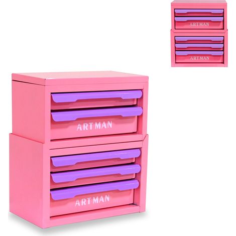 Organisateur de Rangement à 5 Tiroirs en Acier Laminé à Froid avec Poignées en Métal pour Maquillage et Accessoires (1/5)