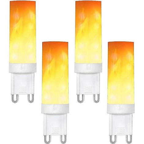 Lampadina LED G9 effetto fiamma, 0,5 W, colore ceramica, 10 lumen, 362835 SMD, AC 220-240 V, 1300-1700 K, illuminazione a 360° [Classe di efficienza energetica A], confezione da 4 (1/5)