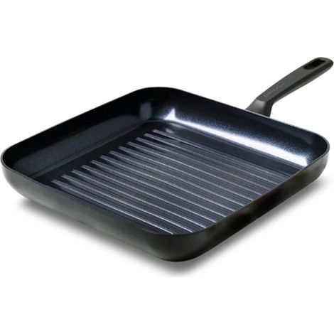 GreenPan Memphis Grill antiadhésif de Aluminium avec revêtement céramique de, convient à tous les types de cuisinières de, induction, four et lave-vaisselle, 28 cm, noir