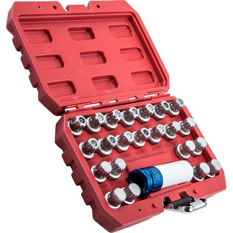 LOCKING WHEEL BOLT NUT REMOVAL KIT SECURITY KEY TOOL FOR VW AUDI SEAT SKODA (1/5)
