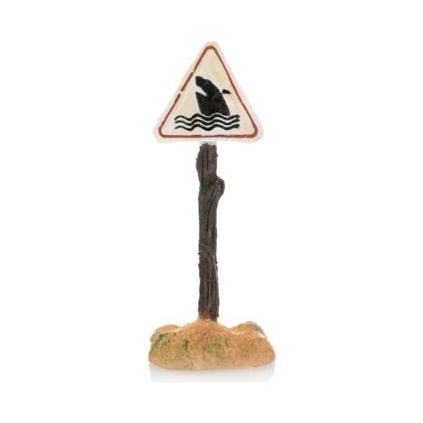 Décoration d’aquarium de requins pour les amateurs d’aquarium – Jouet de requin avec avertissement de requin et motif de petits poissons de grands requins (1/5)