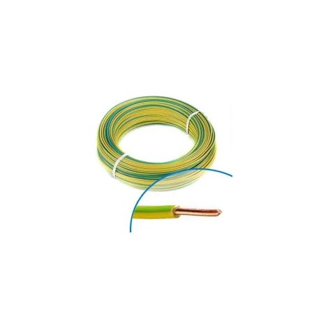 Fil électrique souple ho7vU 1,5mm2 vert/jaune - Couronne de 100m