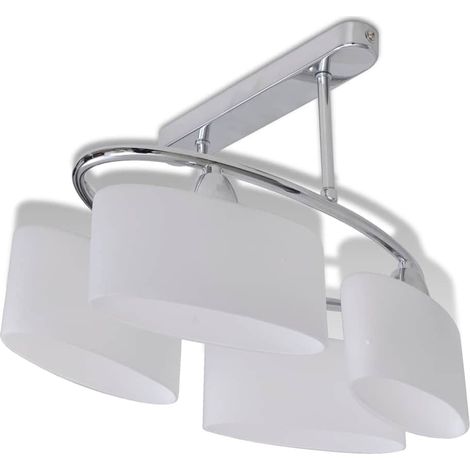 vidaXL Lámpara de techo pantalla cristal elipse 4 bombillas E14 (1/2)