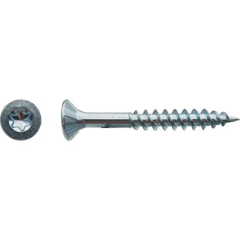 Vis pour panneaux agglomérés tête fraisée Filetage Total Torx® Zingué - 3 x 30 mm - BIVI