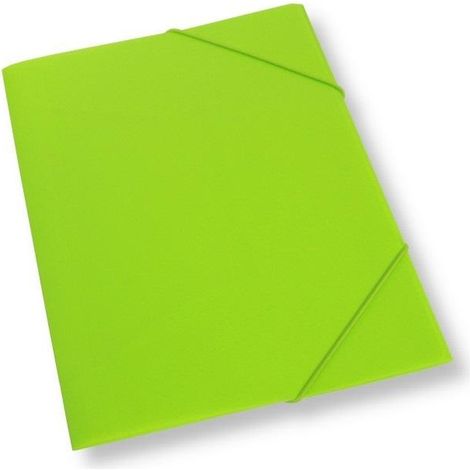 Carpeta A4 con banda elástica, de plástico, verde claro.