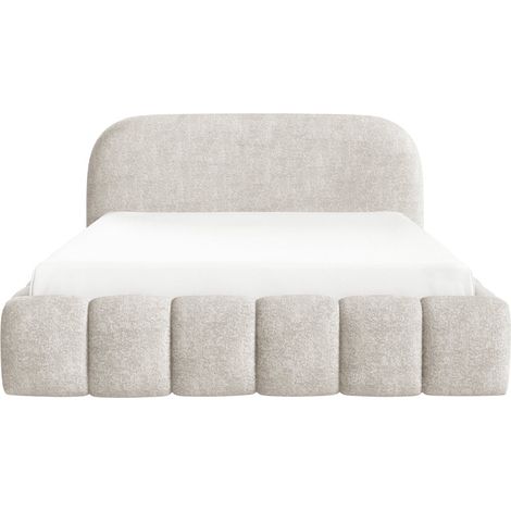 MARGOT - Lit coffre tissu texturé 140x200cm Beige (1/5)