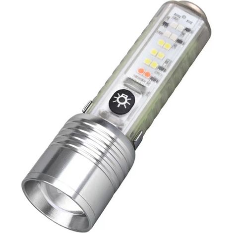 Mini lampe torche transparente avec zoom laser blanc 30 W et stylo magnétique. - AquaForge (1/5)