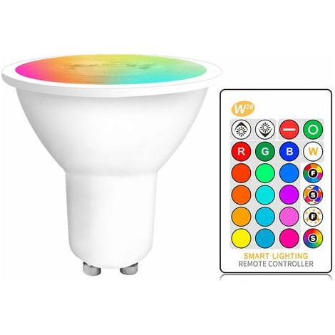 Ampoule Led Gu10 - Rgb + Blanc Chaud 2700k - Dimmable Avec Télécommande - Pour Encastré Rail Plafonnier Applique - 1 Unité