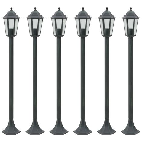 Set di 6 luci da giardino a paletto stile ambient da 110 cm in alluminio verde scuro 020045890