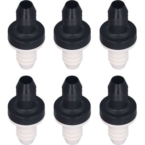 Clapet anti-retour en plastique (lot de 6) à une voie, pour liquides et gaz, diamètre d'interface 3/8 pouce (10 mm), coque en ABS CDBS6, membrane en caoutchouc silicone. (1/5)
