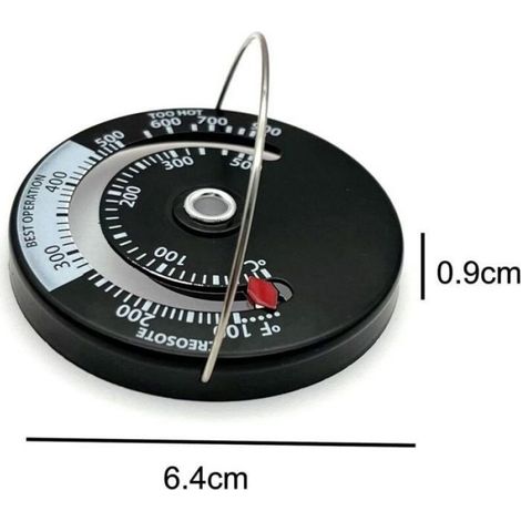 Poêles à bois et thermomètres magnétiques multi-matériaux, thermomètres pour tuyaux métalliques et cheminées (1/5)