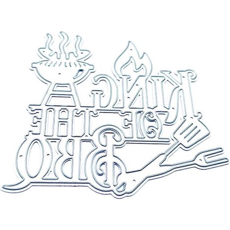 Pochoir de découpe métal "King of the BBQ" pour scrapbooking et cartes DIY (1/4)
