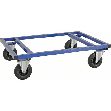 Kongamek Palettenwagen in blau 305mm hoch mit Bremse für Euro-Paletten 1200x800mm