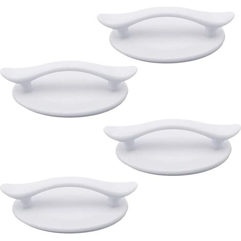 4 Pices Poignes Autocollantes en Plastique Blanc Adhsif pour Portes et Fentres Placards Tiroirs Placards (8,3 x 4,9 cm) (1/5)