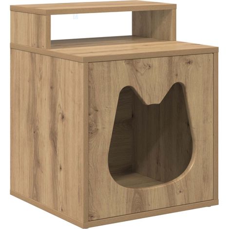 Casa per Gatti Rovere Artigianale 42,5 x 40 x 53,5 cm vidaXL