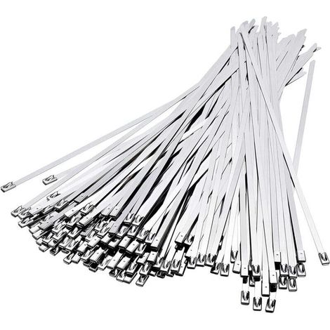 Collier de serrage inox 100 pièces 4,6 mm x 300 mm – Acier inoxydable 304 – Résistance à la corrosion – Pour câbles et tuyaux