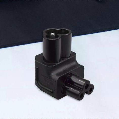 Stromwandler-Steckeradapter IEC320 C6 auf C5 Schwarz 90 Grad nach oben abgewinkelt Ersatzteile Zubehör Langlebiger Stromwandler-JXLGV (1/5)
