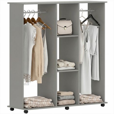 SunJet Armoire, penderie, mobile en panneau de particules gris - Réf. UV8TMSA0EPPS (1/5)